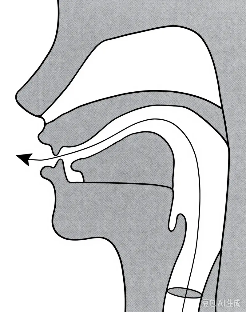 Hē (he) mouth shape — open jaw